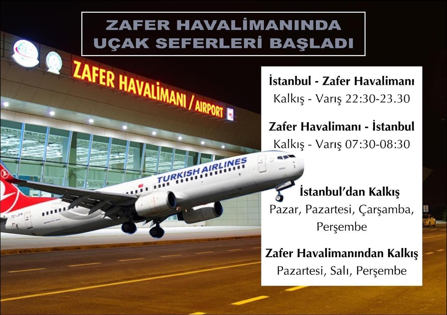 Zafer Havaliman��nda u�ak seferleri ba�lad�