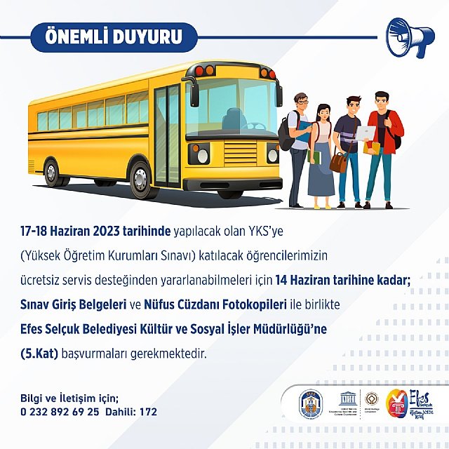 YKS�ye Girecek ��rencilere Ula��m Deste�i